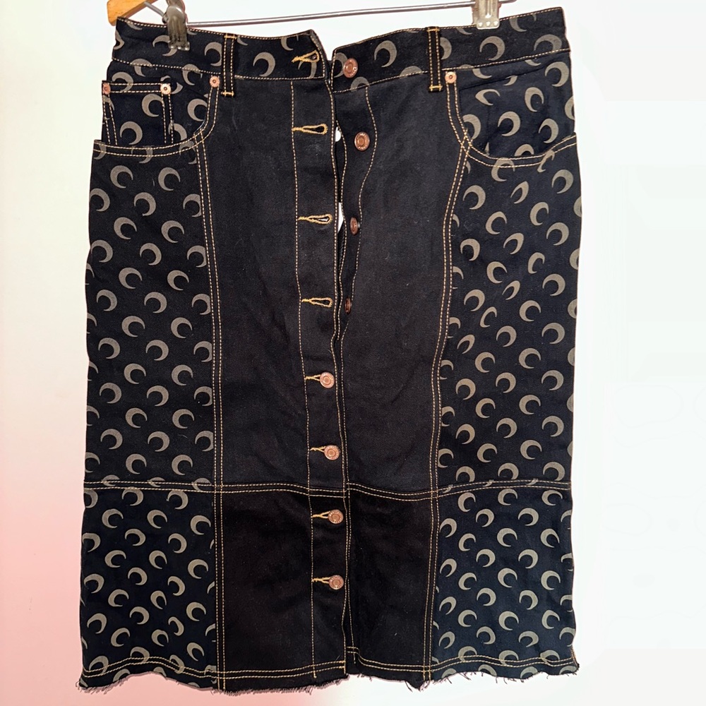 Marine Serre Denim Skirt